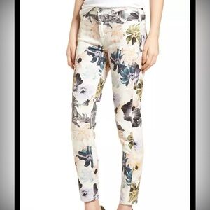 7 for all mankind floral ankle skinny jeans